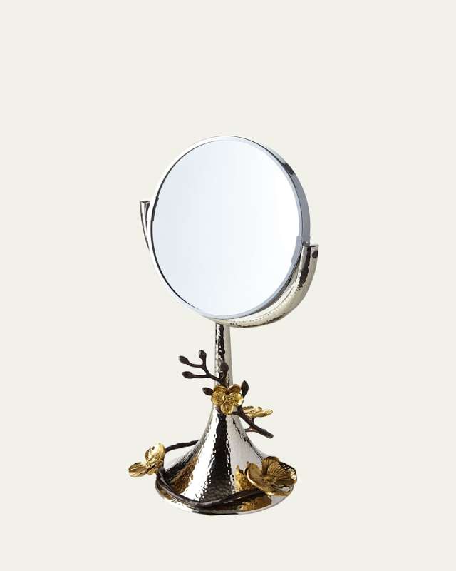 Gold Orchid Vanity Mirror